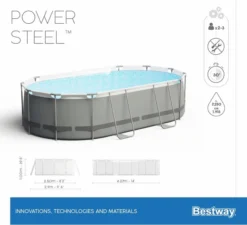 Bestway Power Steel Oval Zwembad - 427 X 250 X 100 Cm - Met Filterpomp En Accessoires -Intex || KOKIDO || Bestway Verkoop 900 989 56620 01 power steel