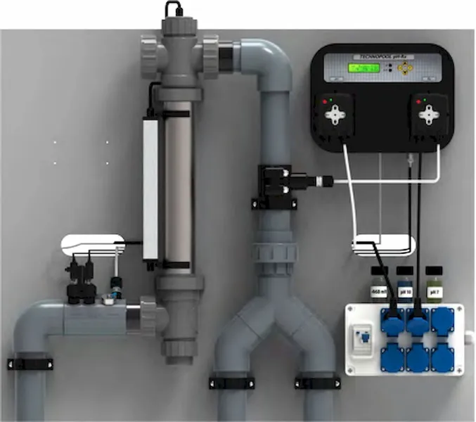 Technopool PH/RX (chloor+pH) Desinfectiepaneel 1 Technopool PH/RX (chloor+pH) Desinfectiepaneel